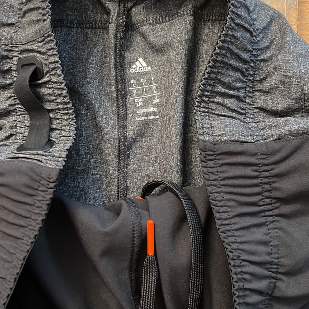 Adidas climalite drawstring shorts. NWOT black front gray back men’s L large - Picture 4 of 7